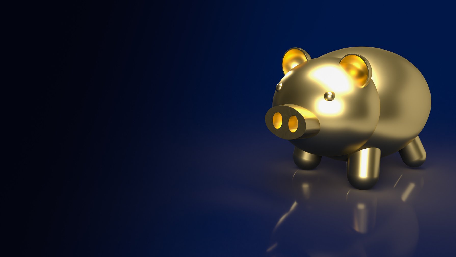 Gold Piggy Bank  